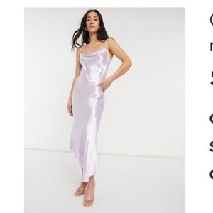 ASOS Closet London lilac satin midi dress